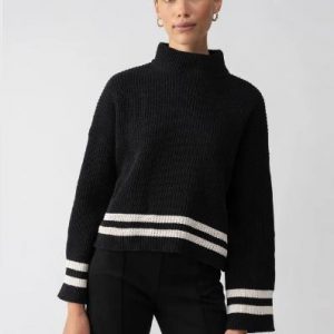 Black/cream stripe sweater