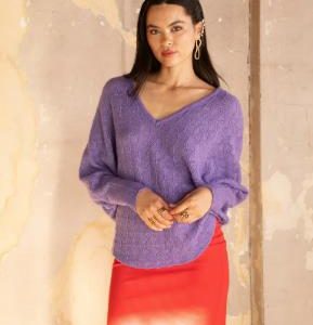 Mystic violet Tina v neck