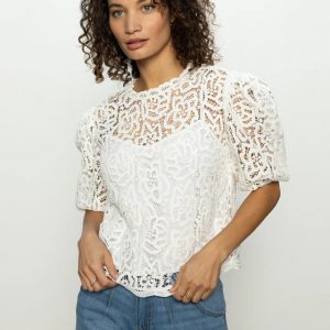 WHITE LACE TEE