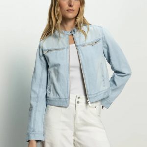 LIGHT DENIM MOTO JACKET