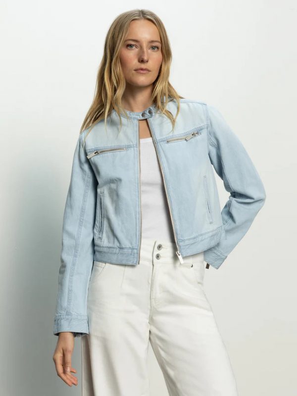 LIGHT DENIM MOTO JACKET