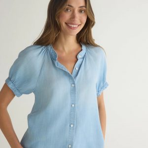 Bella Dahl Puff Sleeve Ragland Shirt