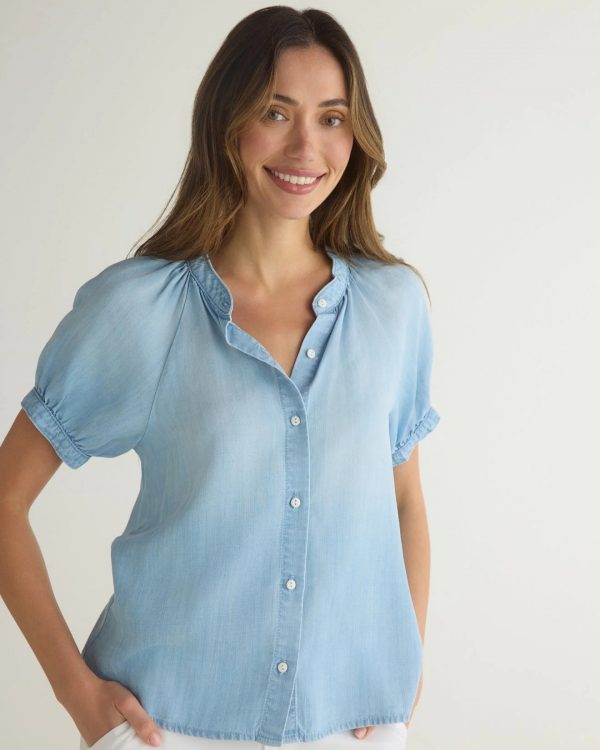 Bella Dahl Puff Sleeve Ragland Shirt
