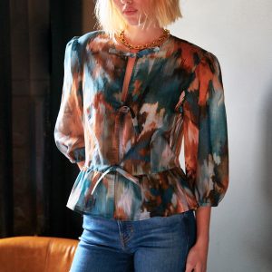 Finley Brushstroke Tie Top