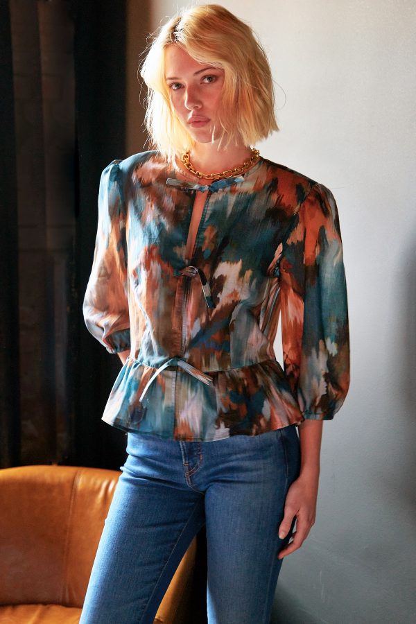 Finley Brushstroke Tie Top