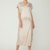 Js71 Wendy Beige Satin Two Piece Set