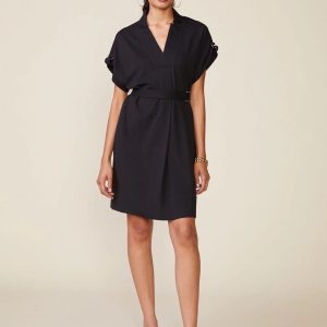 Black Gold Buckle Detail Dress