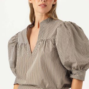 Sundays Ingrid Umber Lurex Stripe Top