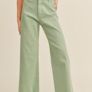 Matcha Green Wide Leg Jean