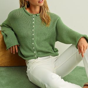 Matcha Button Front Cardigan