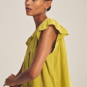 Velvet Janey Citron S/s Ruffle Top