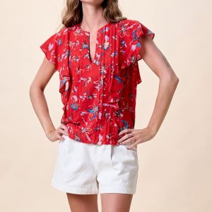 Cleobella Fiore Rosso Sheenie Blouse