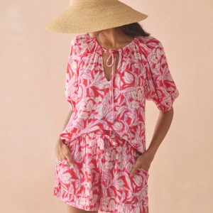 Omika Johanna Persimmon Floral Blouse