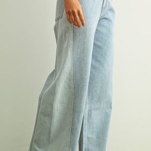 Denim Color Block Pant