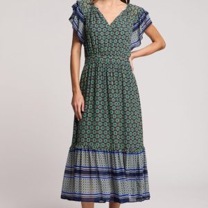 Velvet Cheryl Border Print Dress