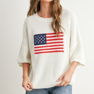 Cream american flag sweater