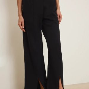 Nation Lincoln Black Slit Front Pant