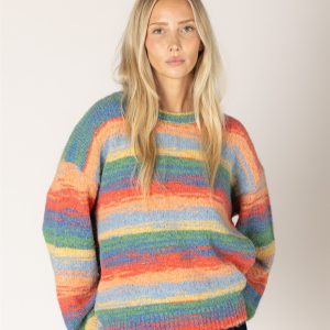 Multi Stripe Hand Knit Sweater