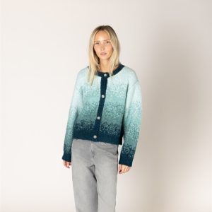 Teal Fade Cardigan
