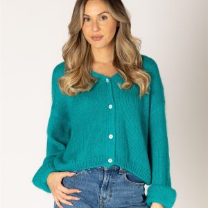 Teal Mohair Cardigan