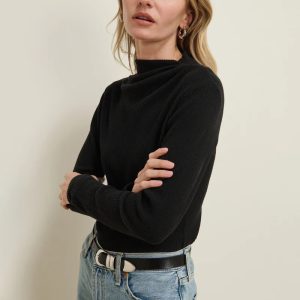 Nation Neda Black Pleated Top